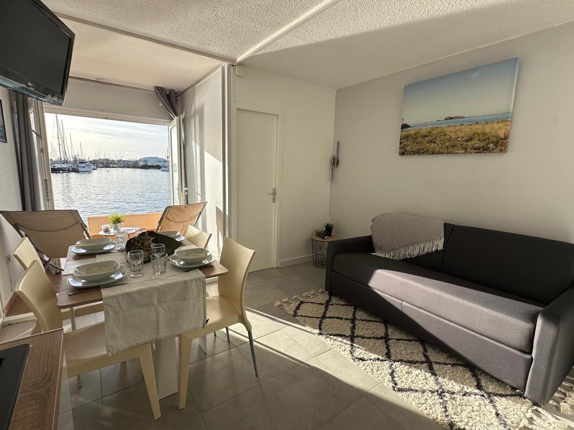 Studio - Les Pieds Dans L'Eau Agreable En Toutes Saisons 4 Couchages - Climatisation - Parking Prive - Piscine Sur Mer - Vue Magnifique Et Rare - Situation Optimum - Les Argonautes - Ile Des Pecheurs - Cap D'Agde Exterior foto